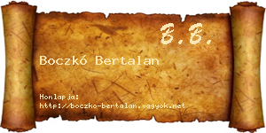 Boczkó Bertalan névjegykártya